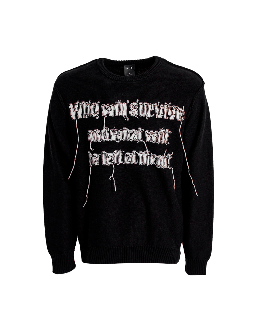 KN00544-BLACK SURVIVE CABLE KNIT SWEATER Свитер HUF