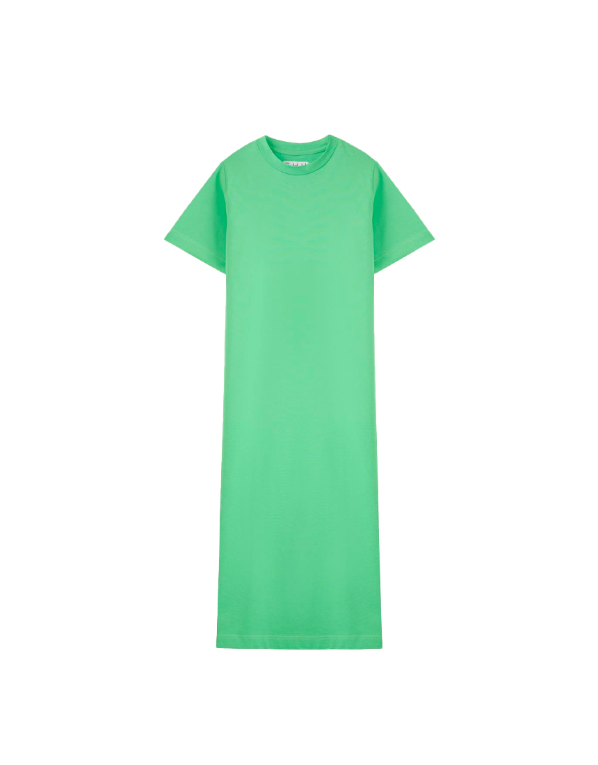 Удлинённое хлопковое платье светло-зелёное SHU 