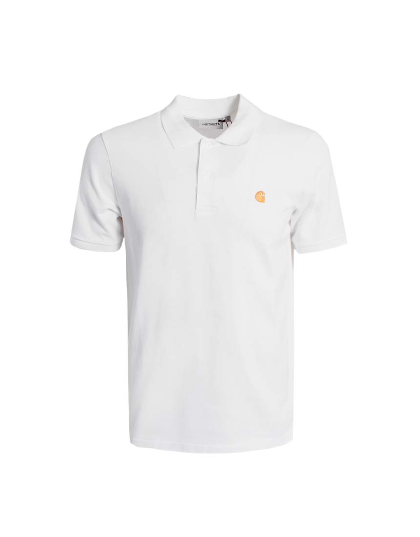 I023807_WHITE_SS24 S/S Chase Pique Polo CARHARTT